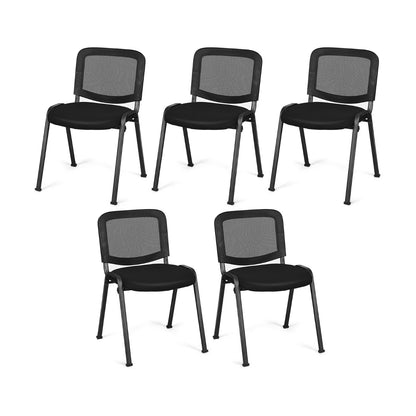 5 Piece Modern Stackable Upholstered Armless Conference Reception Chair