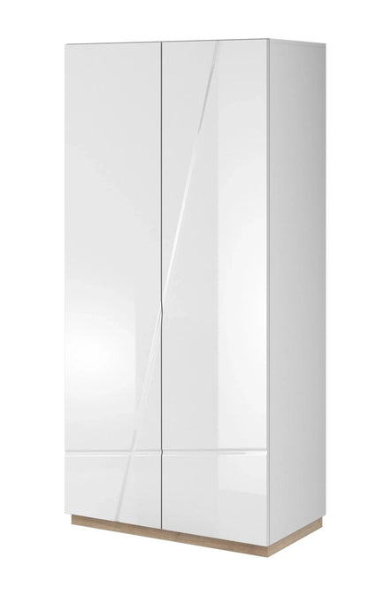 Fabia 90cm 2-Door Gloss Wardrobe - White