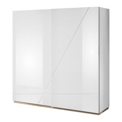 Fabia 2-Door Gloss Sliding Wardrobe 200cm - White