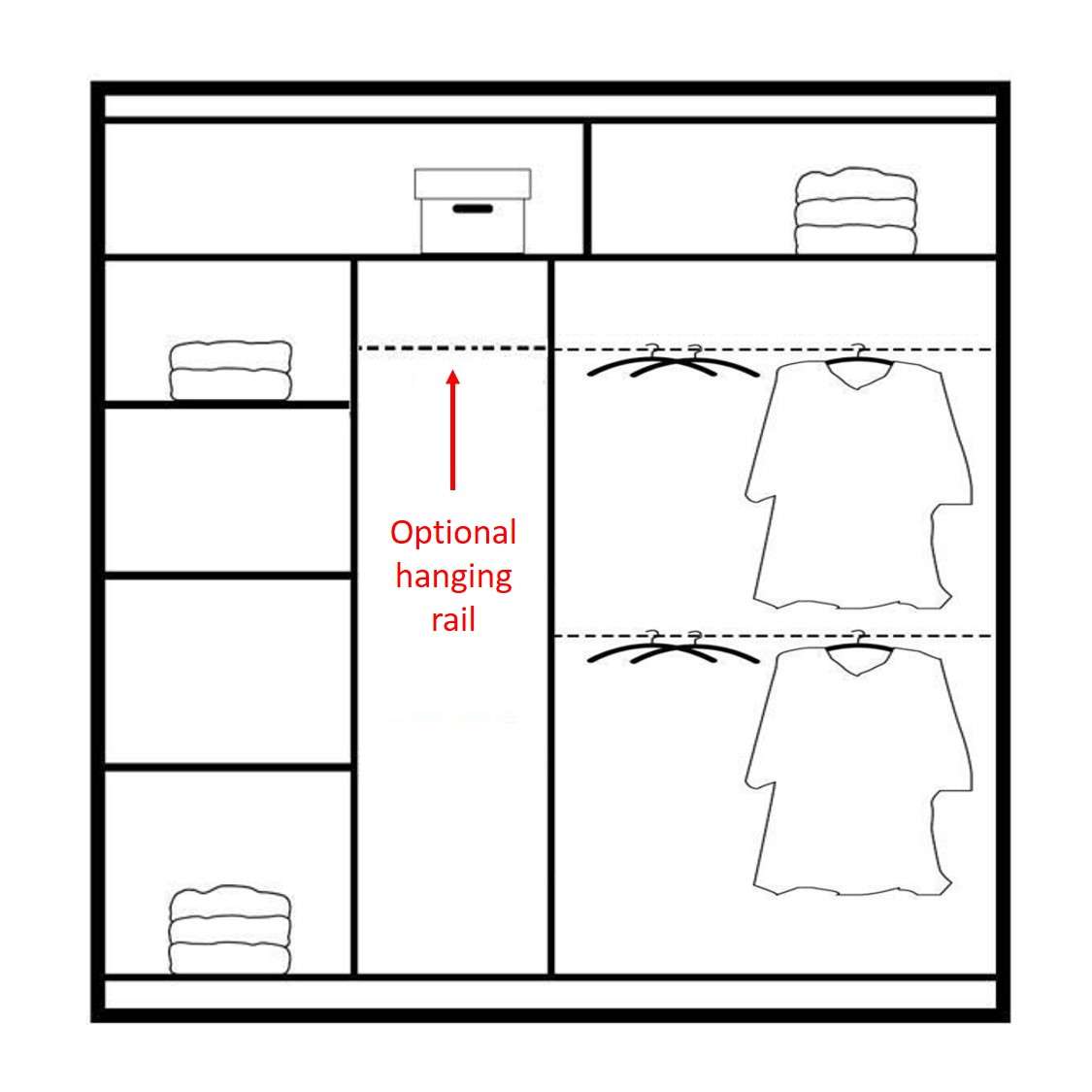 Luzern Sliding Door 203cm Mirror Wardrobe - Oak Sonoma