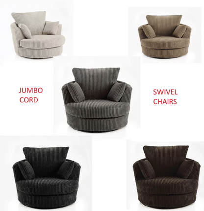 Desmond Jumbo Cord 3 Seater and 2 Seater Sofa Set - Coffee and Other Colours