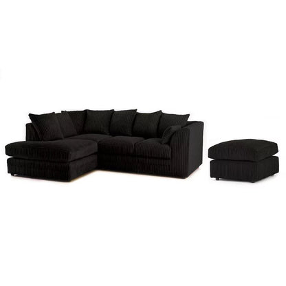 Mona Jumbo Cord Mink Corner Sofa with Footstool