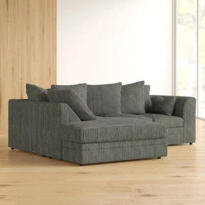 Mona Jumbo Cord Grey Corner Sofa