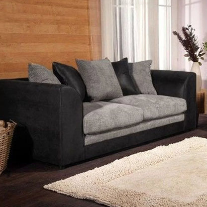 Benson 3 Seater and 2 Seater Sofa Set - Black and Grey