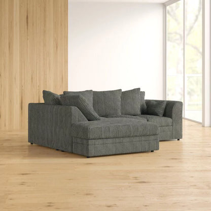 Mona Jumbo Cord Black Corner Sofa