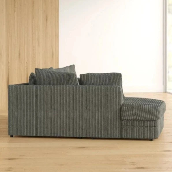 Mona Jumbo Cord Grey Corner Sofa