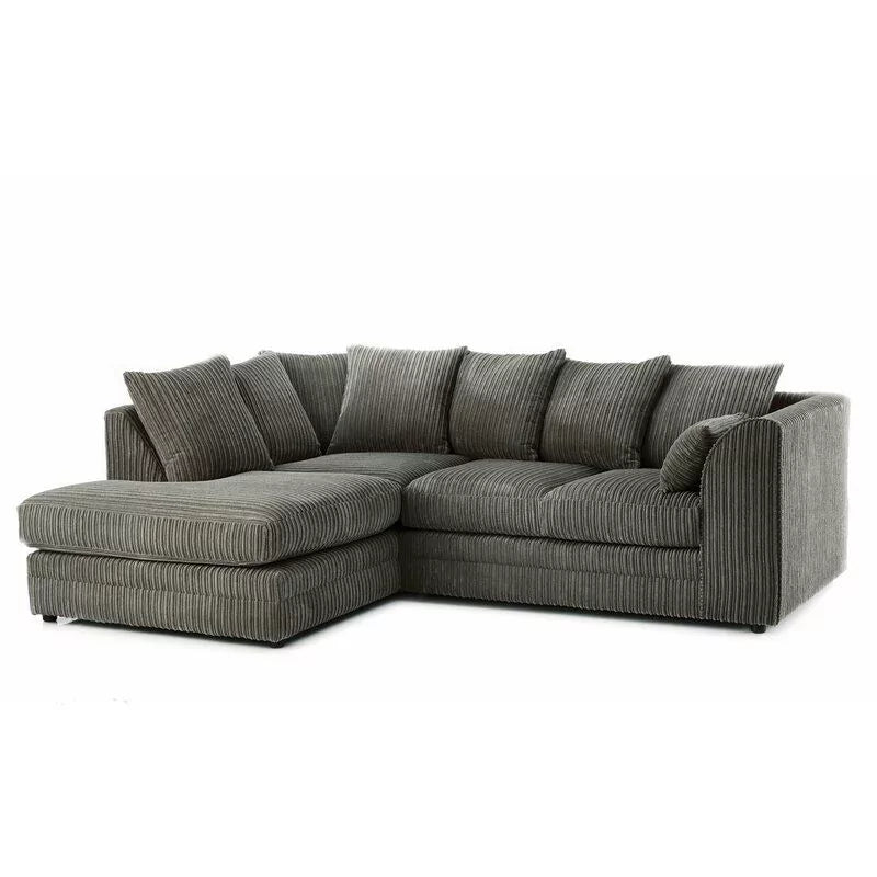 Mona Jumbo Cord Grey Corner Sofa