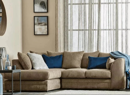 Mona Jumbo Cord Grey Corner Sofa