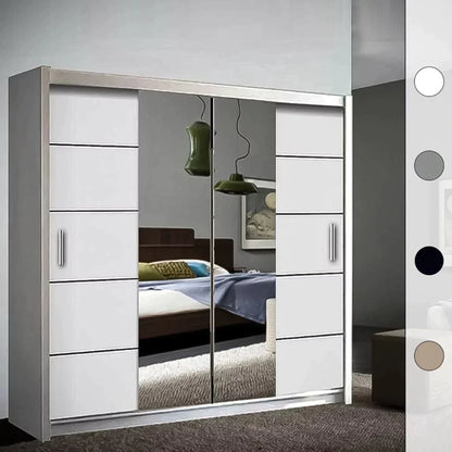 Lisbane Grey Sliding Door Wardrobe - 150cm,180cm and 203cm