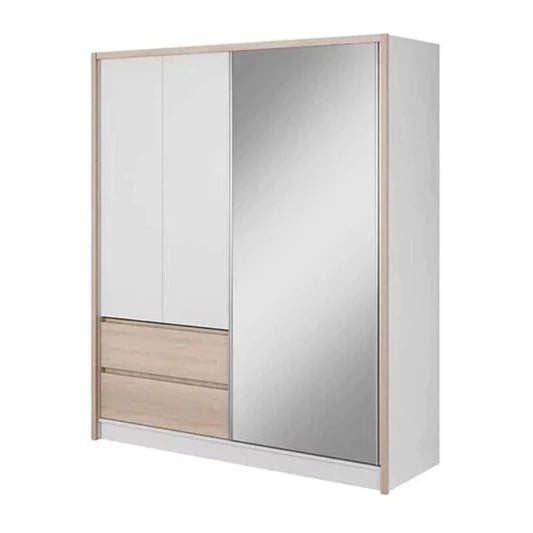 Maharashtra Sliding Door Wardrobe 184cm - Oak Sonoma