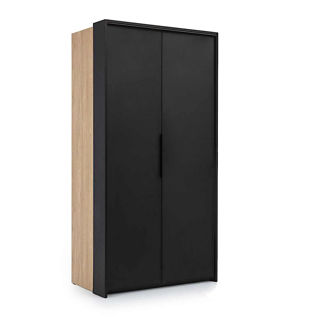 Black Loft Folding Door Wardrobe 104cm [Left]