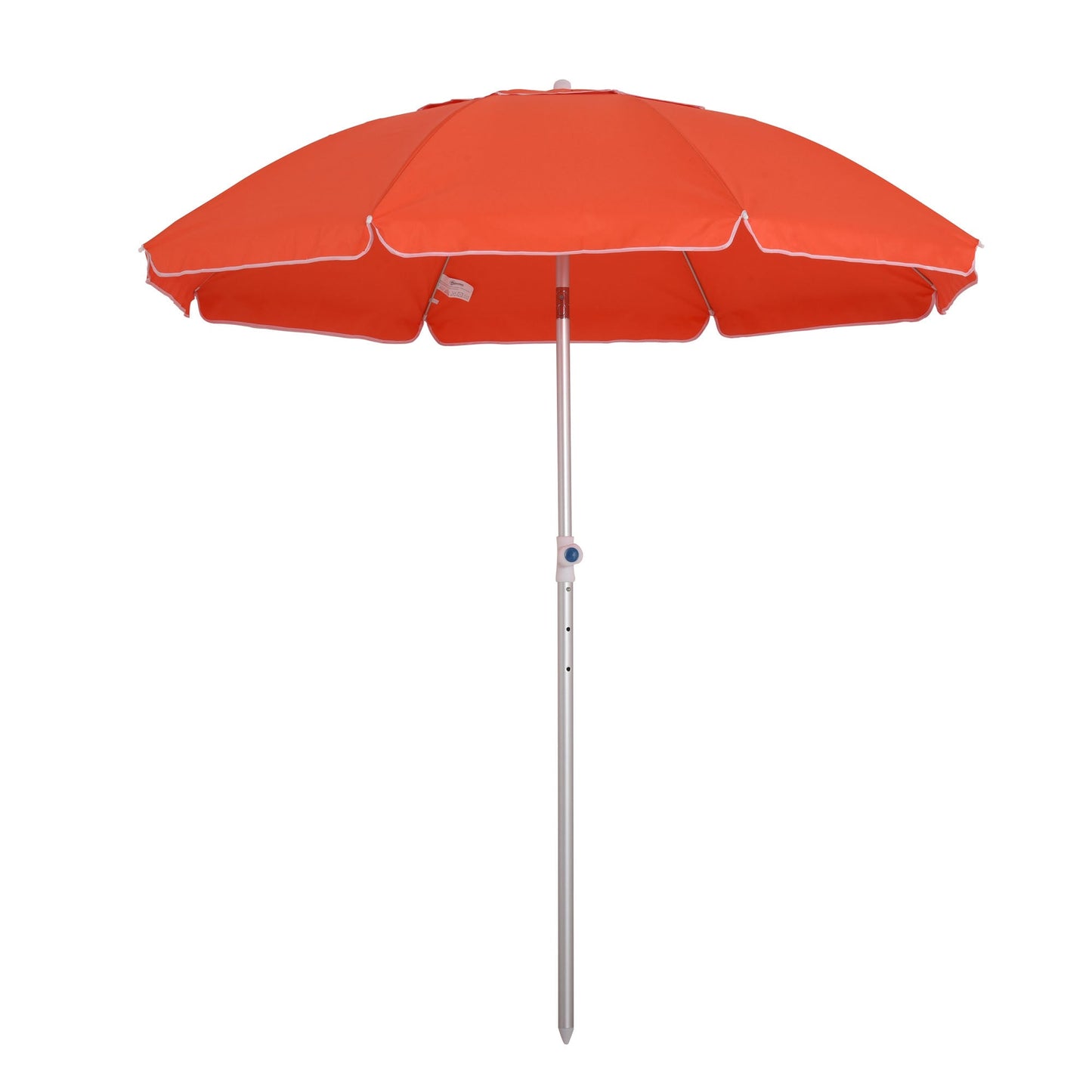 Outsunny 2m Arced Beach Umbrella, Portable Parasol with 3-Angle Tilting Function, Carry Bag, Outdoor Sunshade Shelter with 8 Fibreglass Ribs, Orange