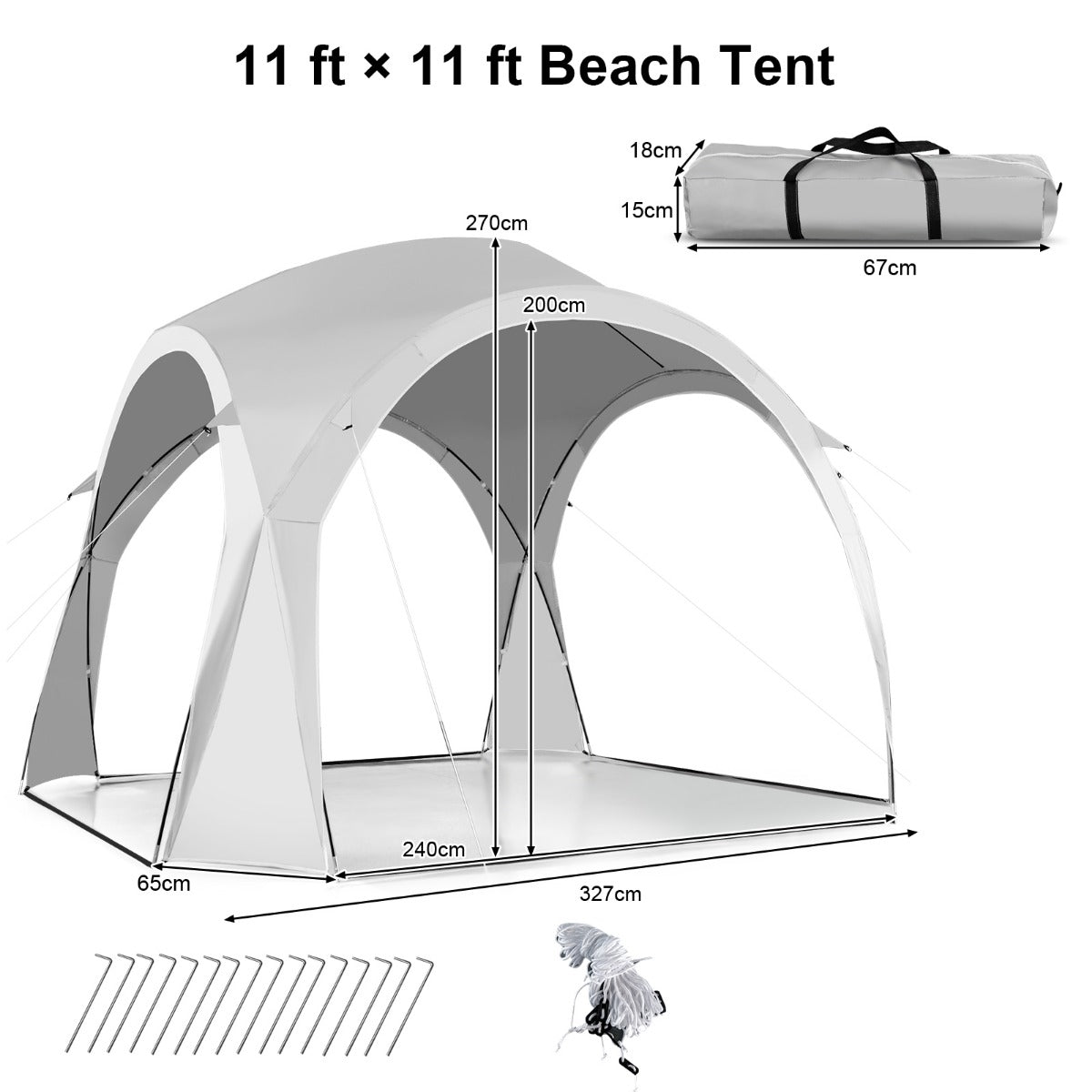 UPF50+ Family Canopy Tent with Carrying Bag