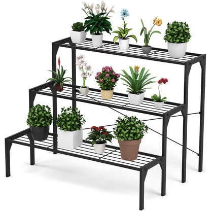 3 Tier Plant Stand with Heavy Duty Steel Frame for Garden & Patio & Balcony