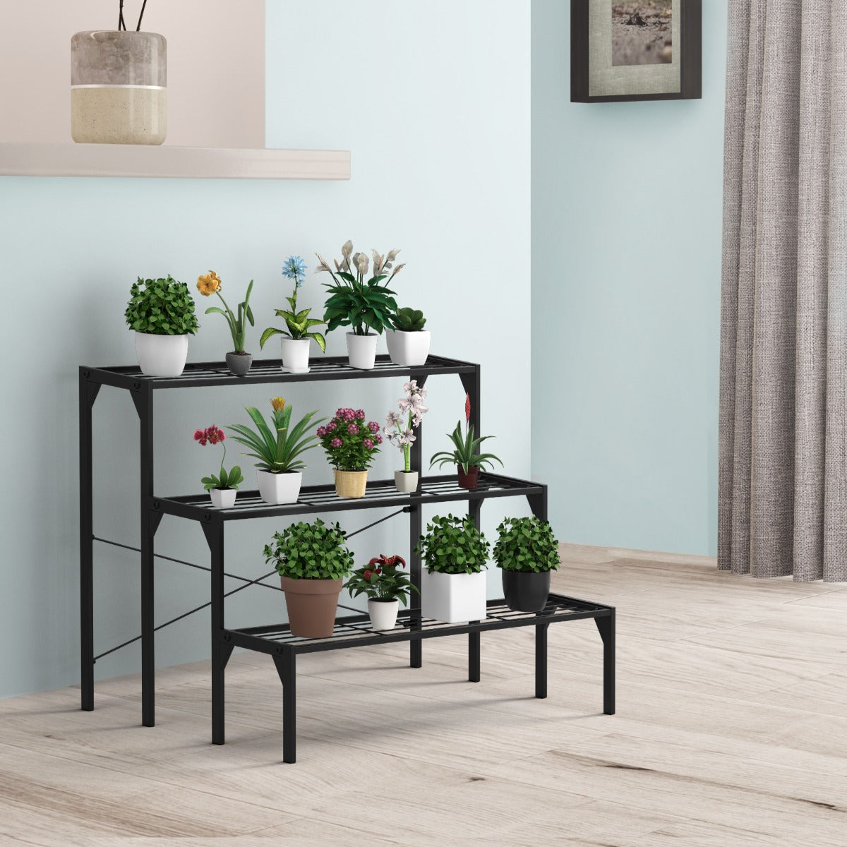 3 Tier Plant Stand with Heavy Duty Steel Frame for Garden & Patio & Balcony