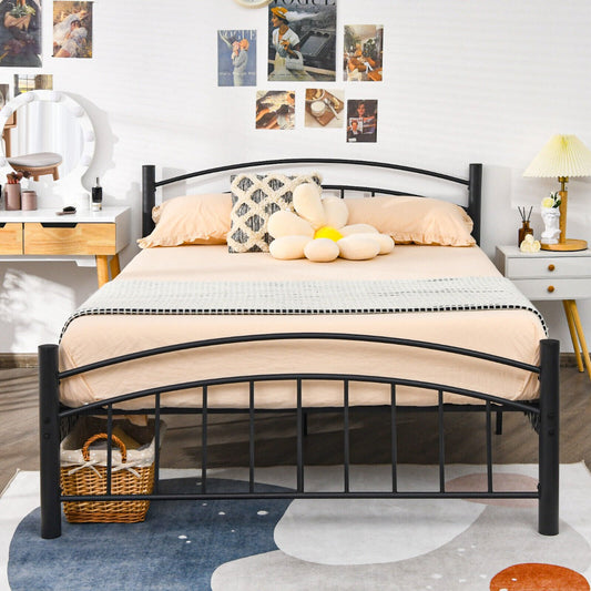 Metal Bed Frame Platform Bed with Headboard for Bedroom-Twin size