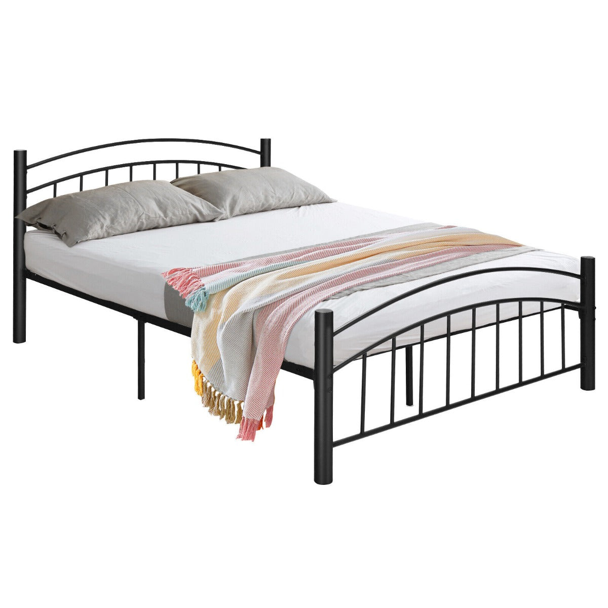 Metal Bed Frame Platform Bed with Headboard for Bedroom-Twin size