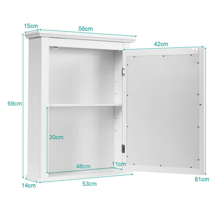 Wall Mounted Storage Cabinet with Mirror for Bathroom and Medicine