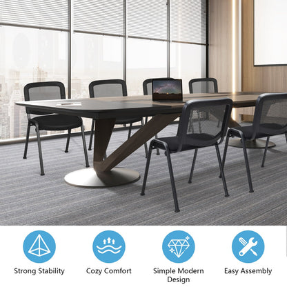 5 Piece Modern Stackable Upholstered Armless Conference Reception Chair