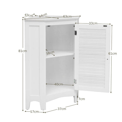 Triangle Bathroom Cabinet with Shutter Door and Adjustable Shelf