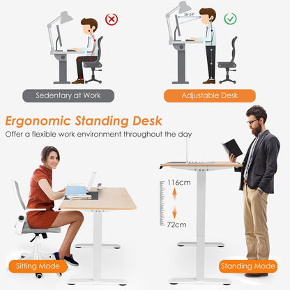 Electric Height Adjustable Standing Desk with Memory Smart Presets and Anti-Collision Function