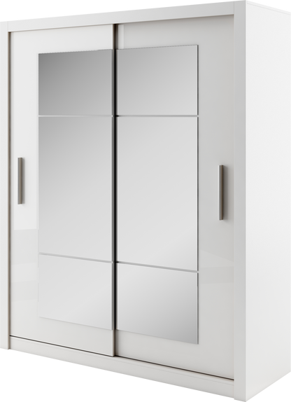 Icarus-II Mirrored 2-Door Sliding Wardrobe 180cm - White, Grey, San Remo Oak or Sonoma Oak