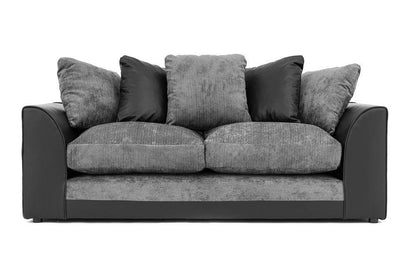 Aruba Fabric 3 Seater and 2 Seater Sofa Set - Black and Grey