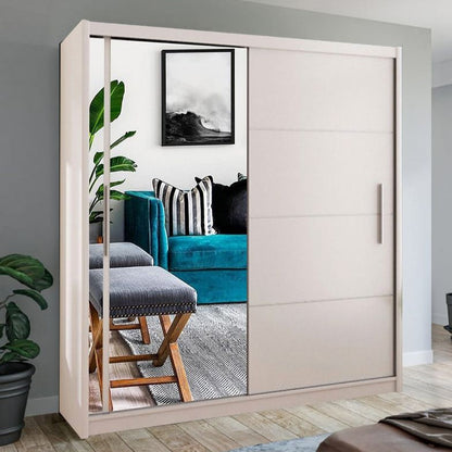 Keynes Oak Single Mirrored Sliding Door Wardrobe - 4 Sizes