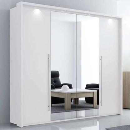 Kirklees Swinging Doors Wardrobe with Mirror - 256cm Grey