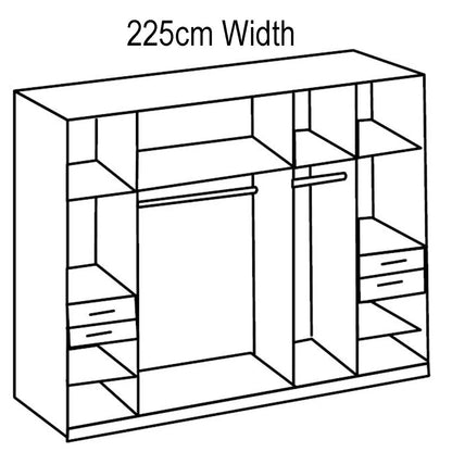 Fenton 5 Doors Wardrobe with 4 Drawers - Graphite