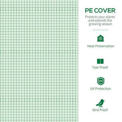 Outsunny Walk in Polytunnel Greenhouse, Green House for Garden with Roll-up Window and Door, 1.8 x 1.8 x 2 m, Green