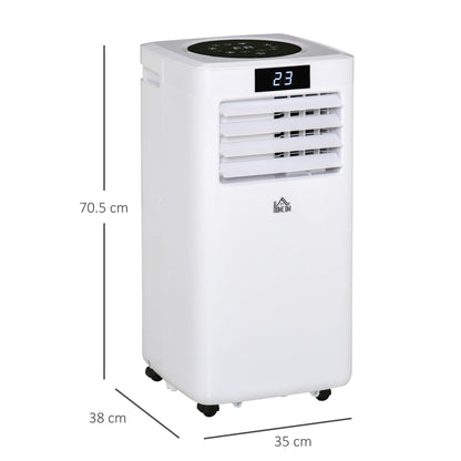 HOMCOM 4-In-1 10000 BTU Air Conditioner Portable AC Unit for Cooling Dehumidifying Ventilating for Room up to 22m², with Remote Controller, 24H Timer, Window Mount Kit, R290, A Energy Efficiency