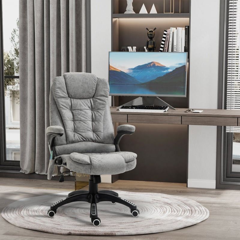 Vinsetto Recliner Office Chair with Six Massage Heating Points - Grey