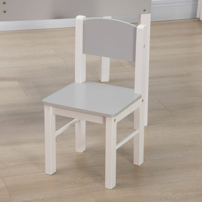 ZONEKIZ Kids Table and Chair Set, with Storage Space - Grey