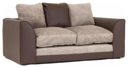 Dylan Chenille Fabric Corner Sofa in Brown and Beige