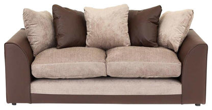 Dylan Chenille Fabric Corner Sofa in Brown and Beige