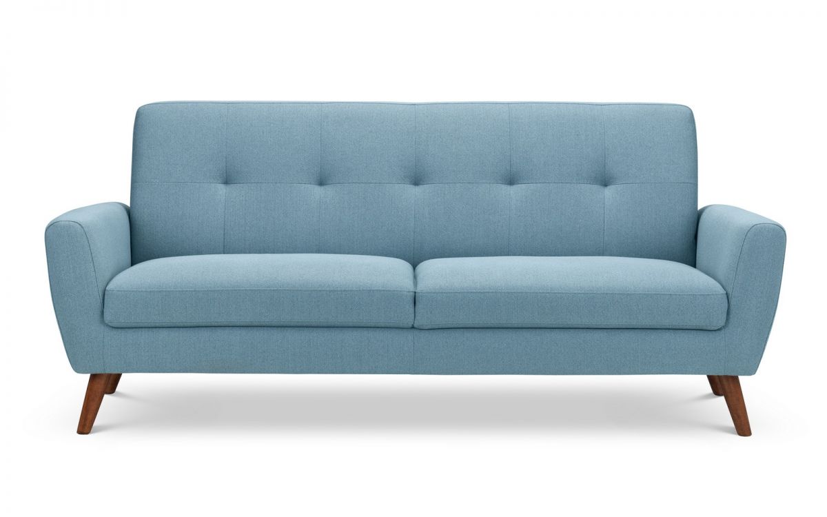 Monza Compact And Stylish 3 Seater Retro Sofa - Blue