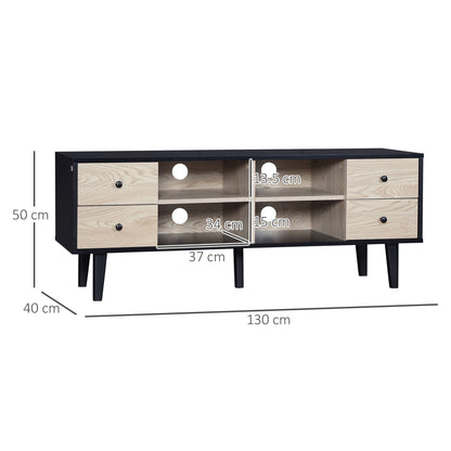 HOMCOM TV Unit Cabinet for TVs up to 60 Inches, TV Stand with Drawers and Adjustable Shelves for Living Room, Grey