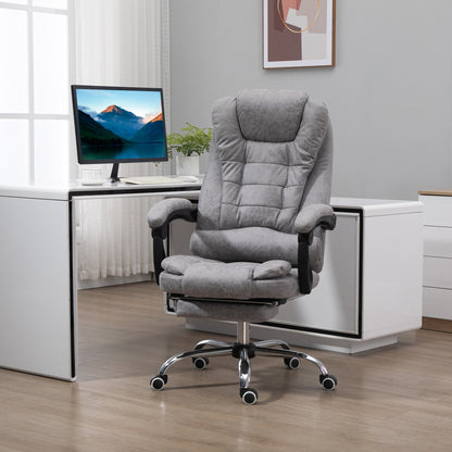 Vinsetto Adjustable Office Chair with High Back Footrest and 6 Points Heating Massage Function - Grey