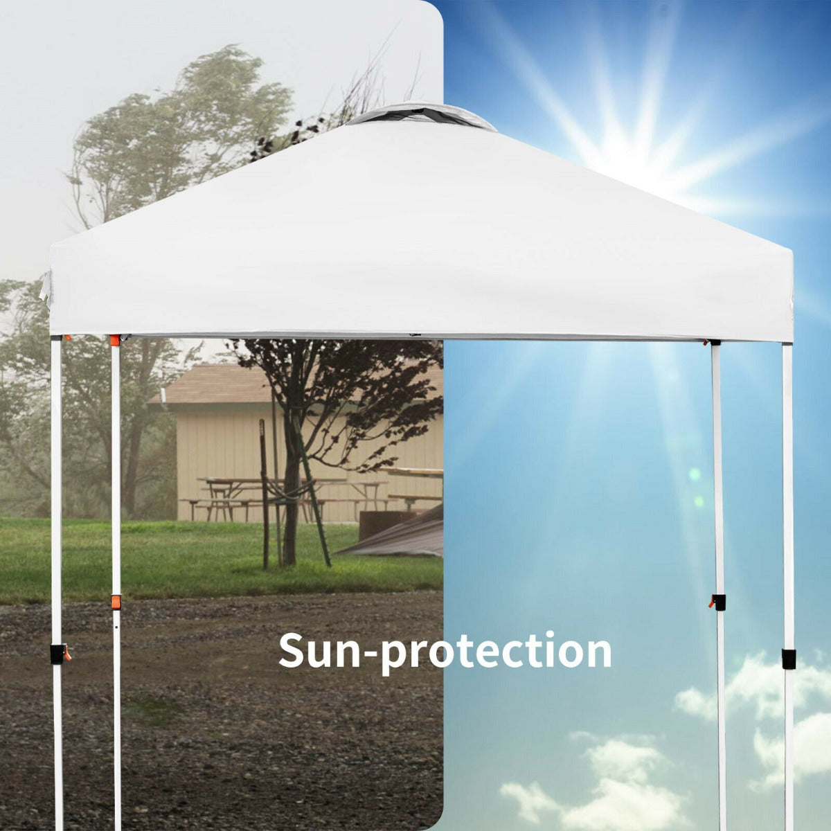 Portable Pop up Gazebo with 4 Sandbags and Roller Bag-White