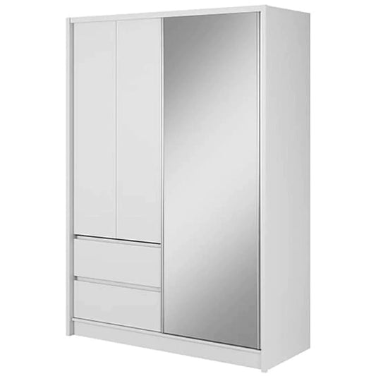 Maharashtra Sliding Door Wardrobe 154cm - White Matt