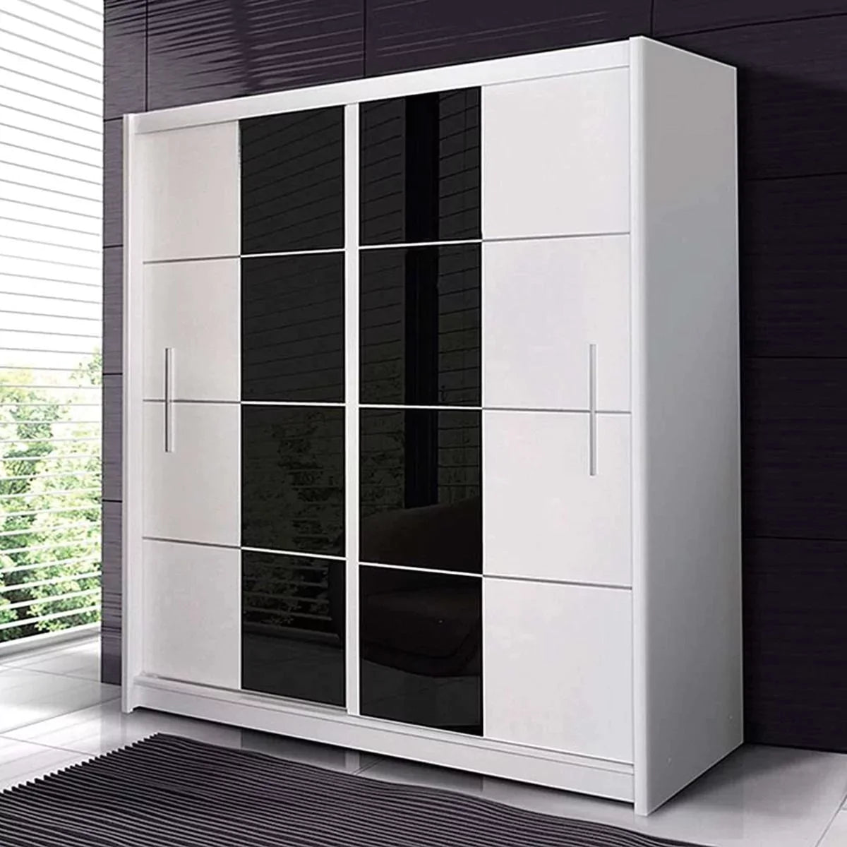 Charnwood Sliding Door Wardrobe Graphite with Glass - 203cm