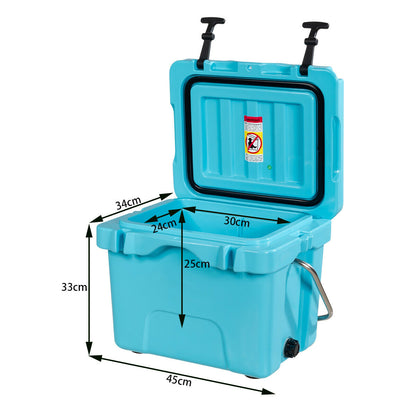 Heavy Duty Portable Ice Chest with Cup Holders for Camping Travel -Blue