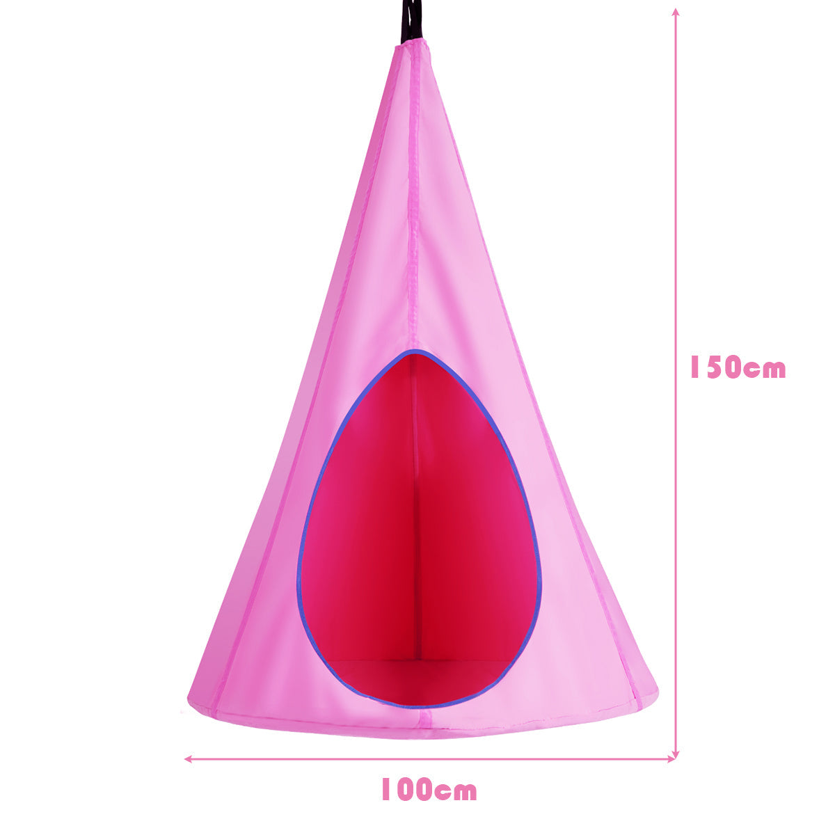 100 cm Adjustable Kids Tree Swing Tent with 2 Peep Windows-Pink