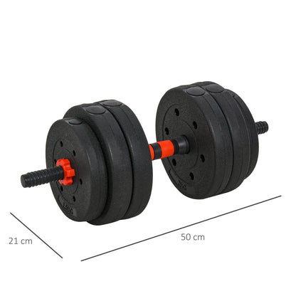 HOMCOM 25kg Adjustable 2 IN 1 Barbell Dumbbells Weight Set for Body Fitness Lifting
