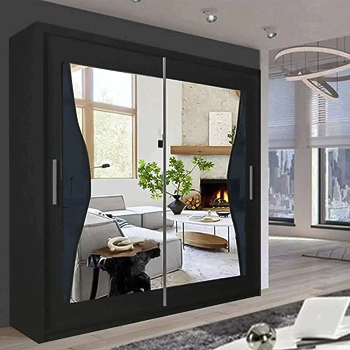 Heffner Grey Sliding Door Wardrobe - 3 Sizes