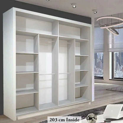 Heffner Grey Sliding Door Wardrobe - 3 Sizes