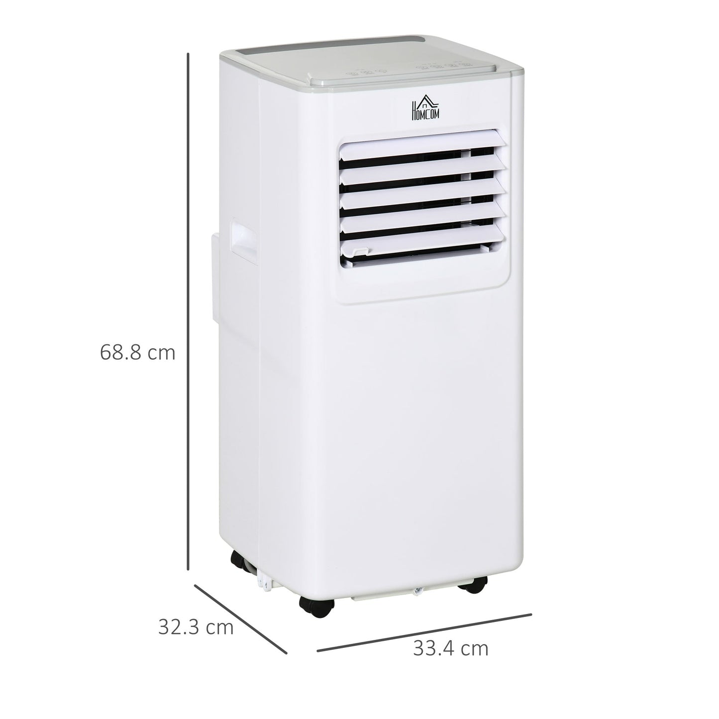 HOMCOM 7000 BTU Mobile Air Conditioner Portable AC Unit for Cooling Dehumidifying Ventilating with Remote Controller, LED Display for Bedroom, White