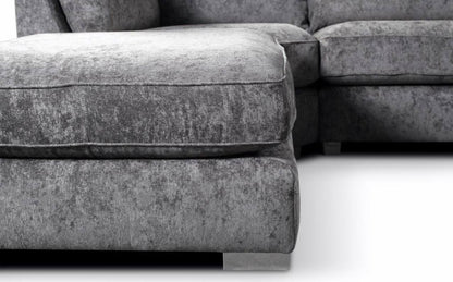 Bishop Luxe Soft Chenille U-Shape Scatter Back Corner Sofa (Grey)