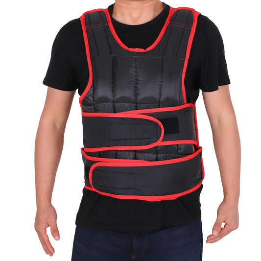 HOMCOM Outsunny 15kg Weight Vest Adjustable Exercise Workout w/ 36 Weights Padding Easy Use Cardio Running Fitness Black Red